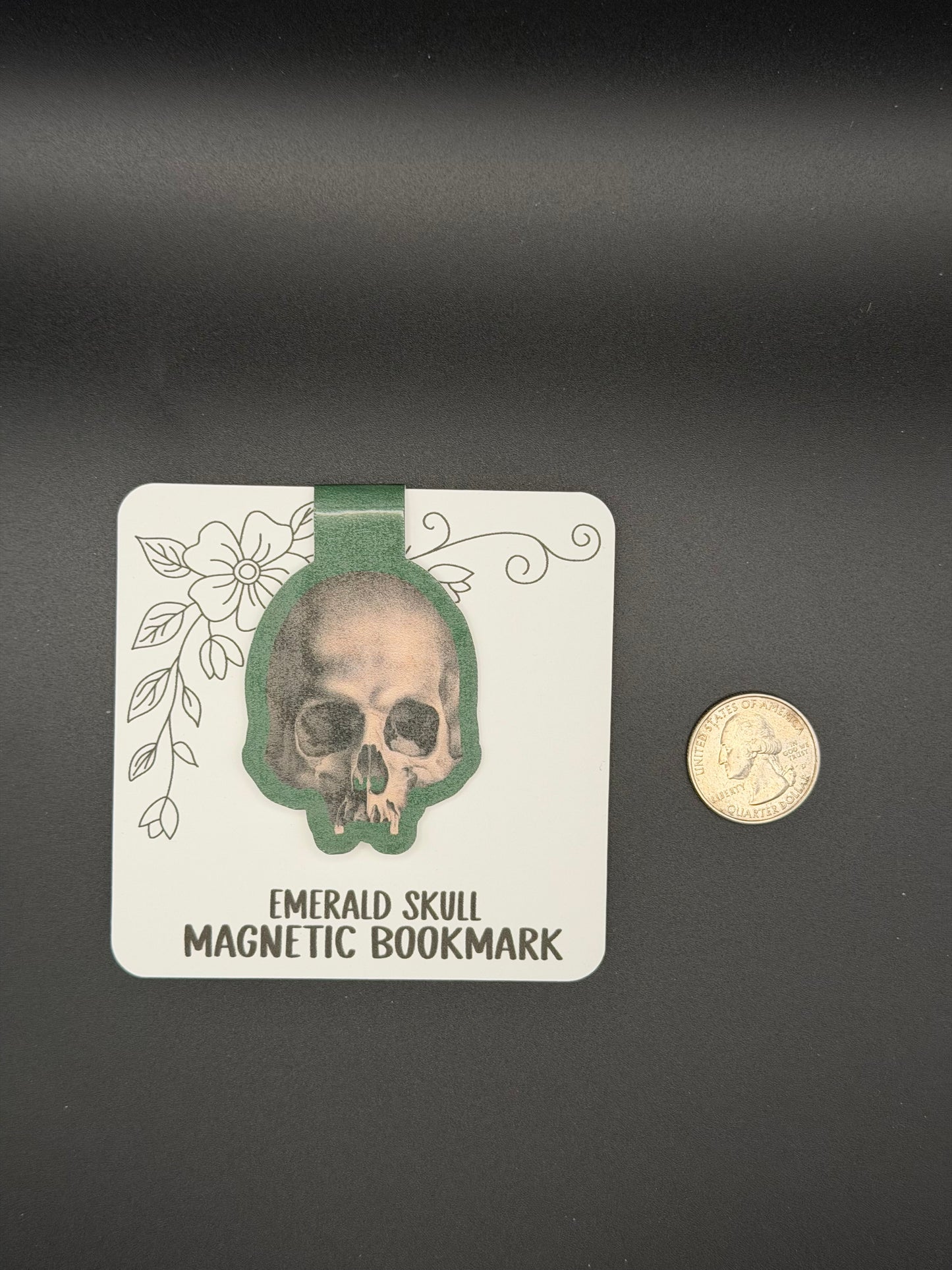 Emerald Skull Magnetic Bookmark