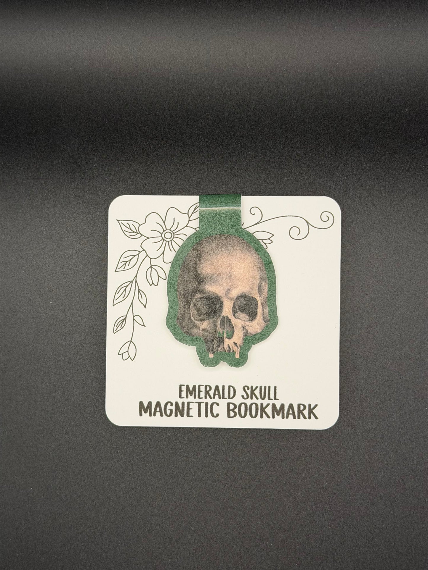 Emerald Skull Magnetic Bookmark