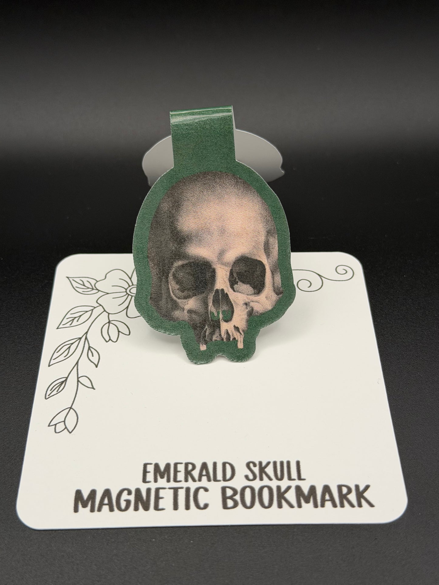 Emerald Skull Magnetic Bookmark