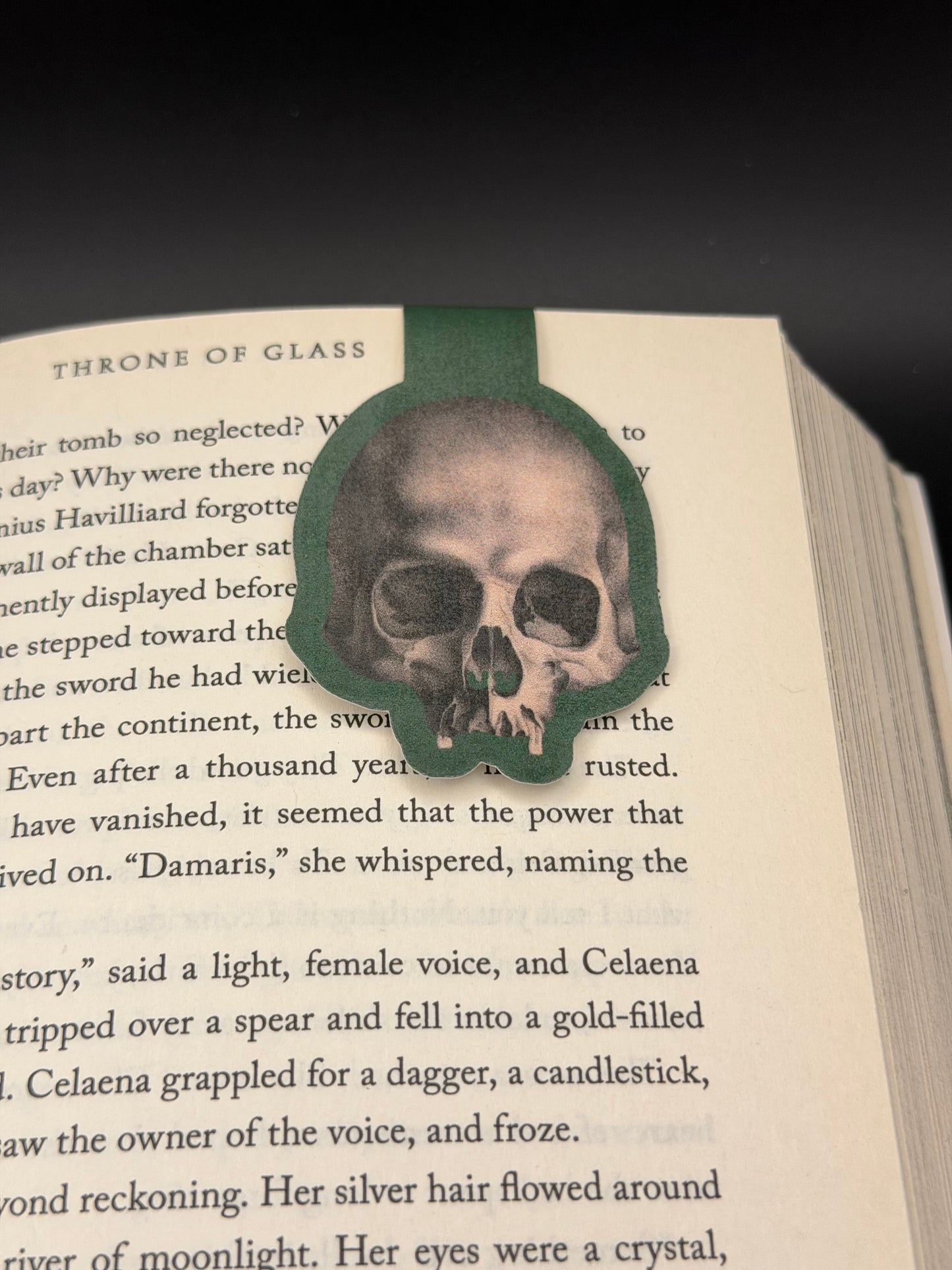 Emerald Skull Magnetic Bookmark